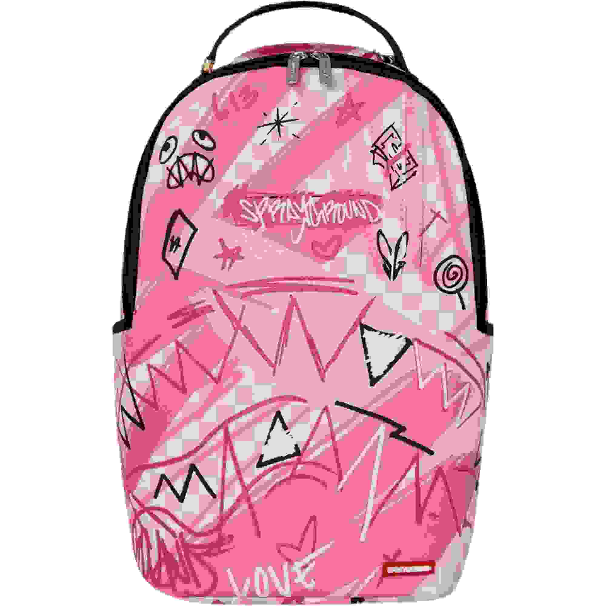 Sprayground Pink Smoke Check Backpack